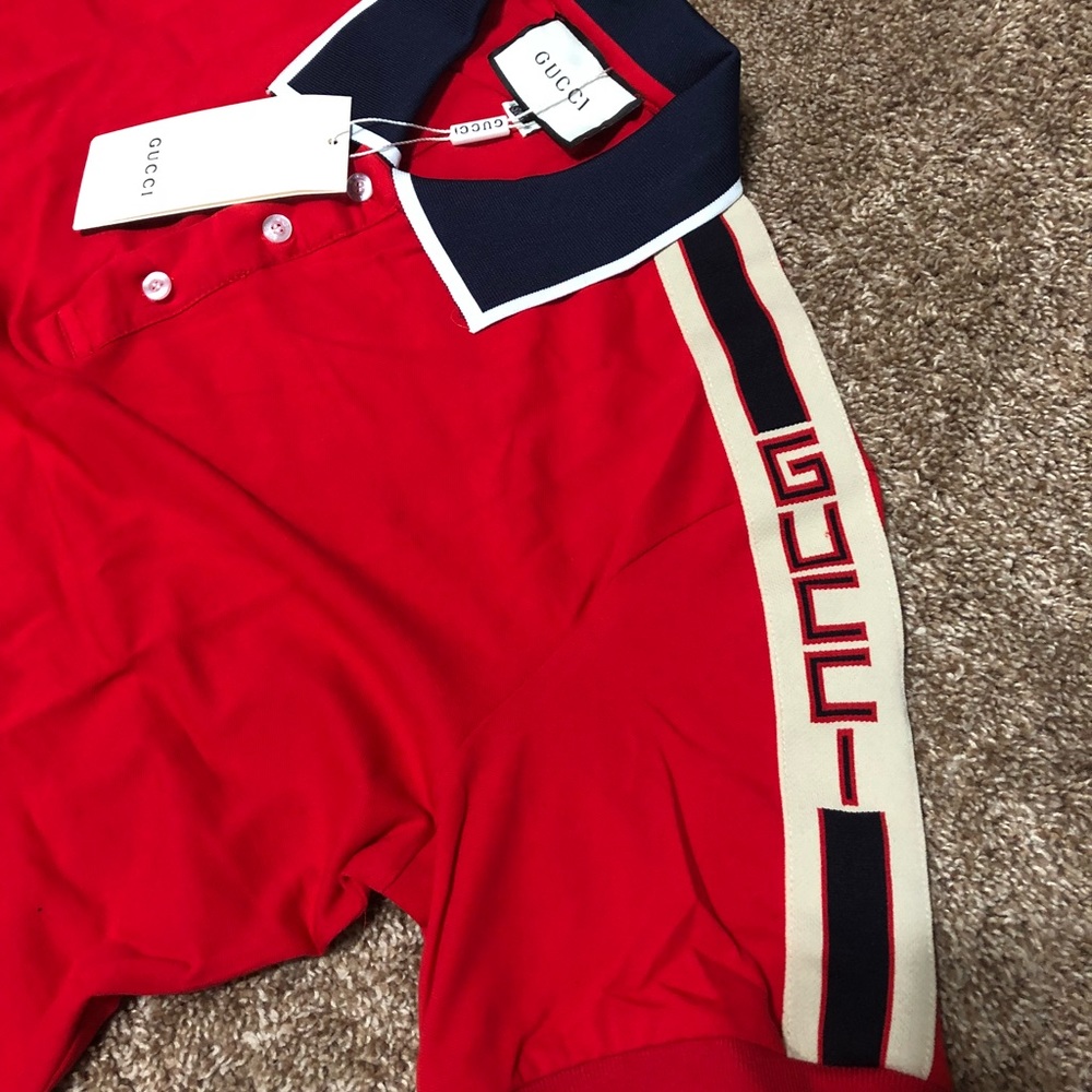 Red Gucci Polo Shirt